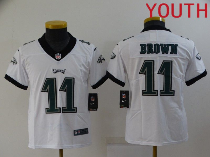 Youth Philadelphia Eagles 11 Brown White 2022 Nike Limited Vapor Untouchable NFL Jersey